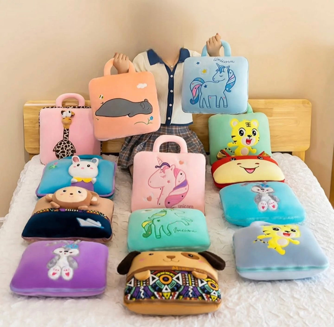 2 in 1 Cushion Travel Blanket for Kids