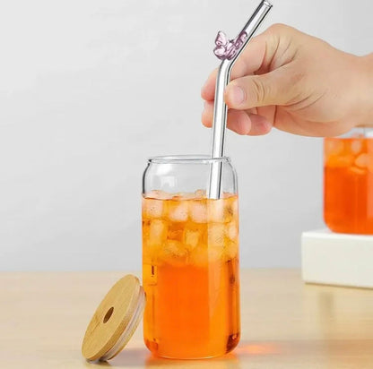 Pack of Butterfly Glass Drinking Straw