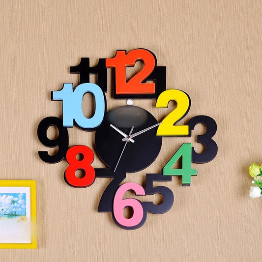 Wooden Colourful Wall Clock