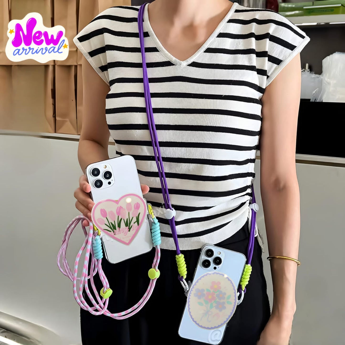 Mobile Clip Holder Hanging with Crossbody Belt