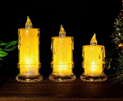 3 Pcs LED Light Flameless Candles