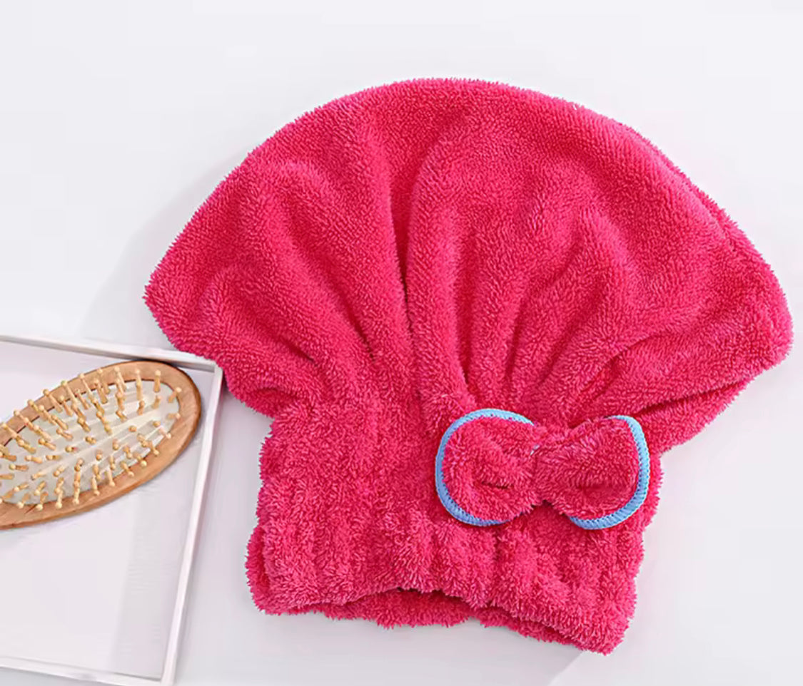 Bow Water Absorbant Hair Cap Towel