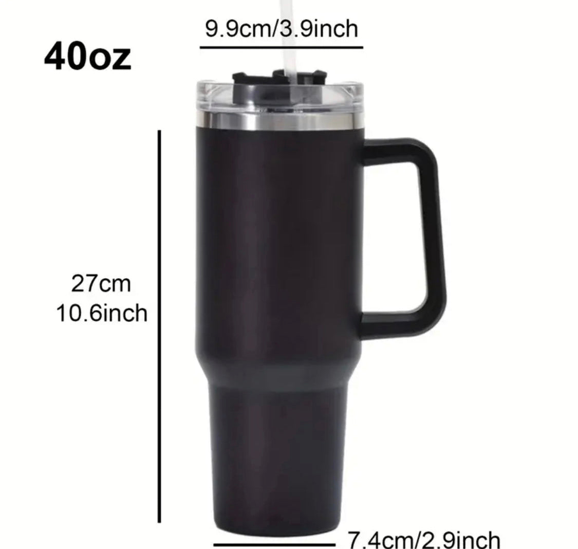 40oz Stainless Steel Tumbler with Straw