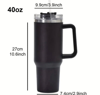 40oz Stainless Steel Tumbler with Straw