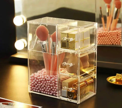 Acrylic Makeup Brush Organizer with Drawer Holder