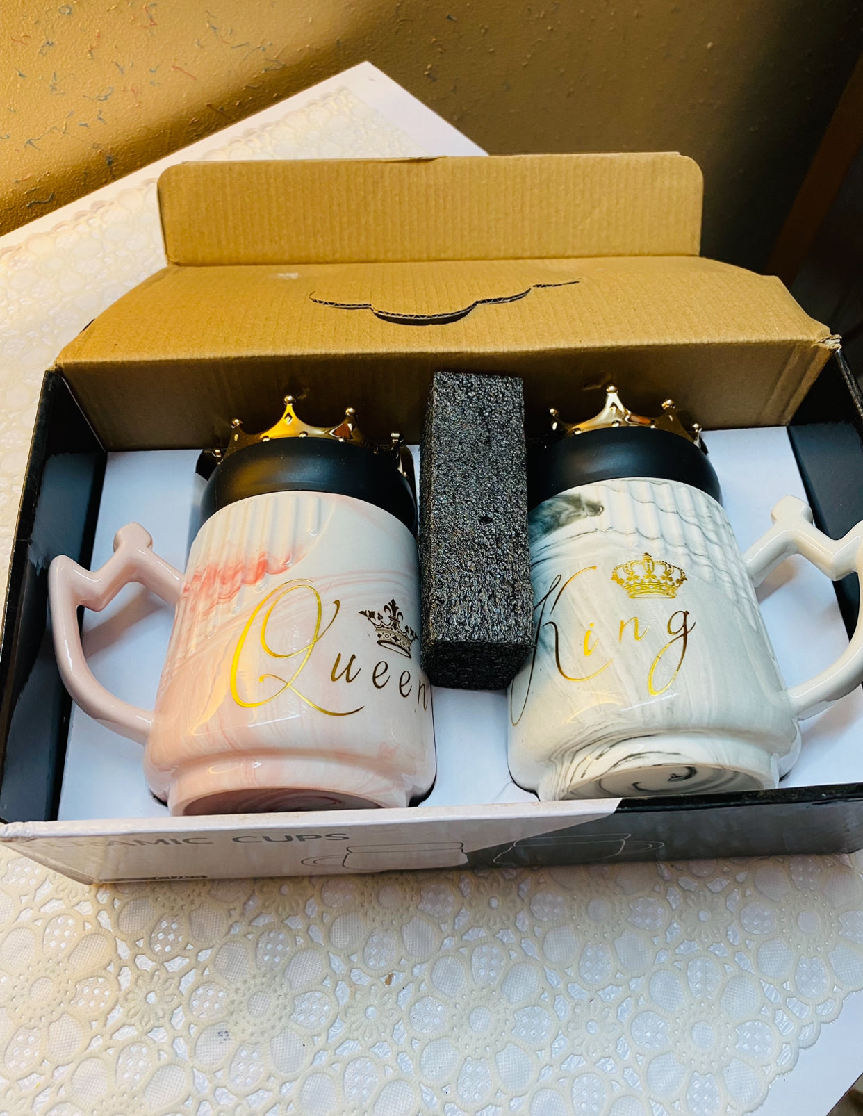 King and Queen Couple Mugs Set