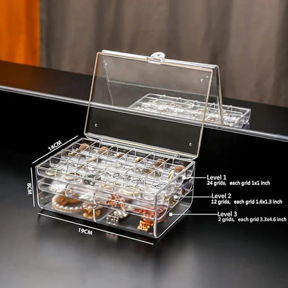 Acrylic Dustproof Jewellery Box Organizer