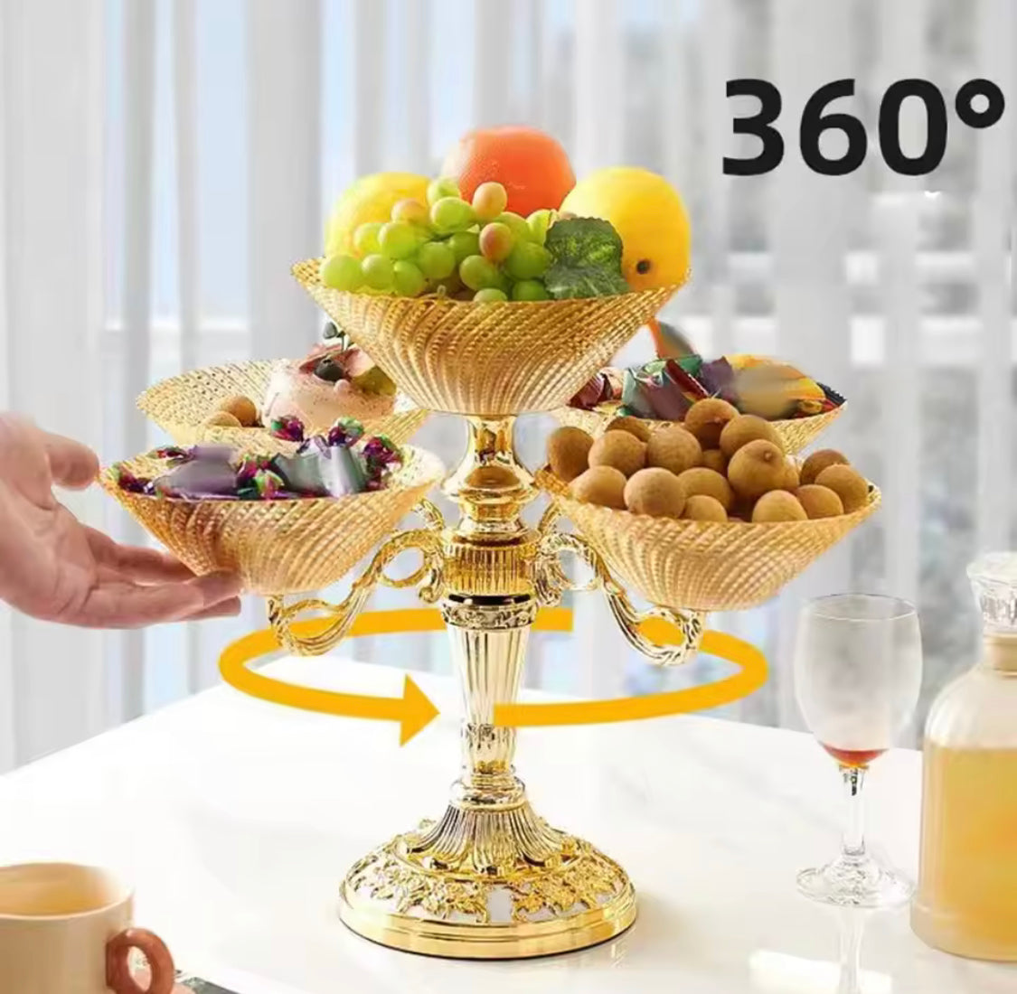 360 Rotation Crystal Serving Stand