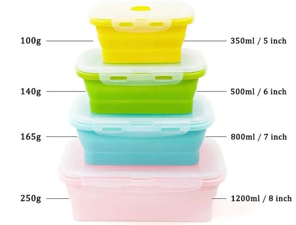 4 Pcs Foldable Silicone Storage Boxes
