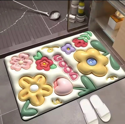 Non-Slip Flower 3D Mat