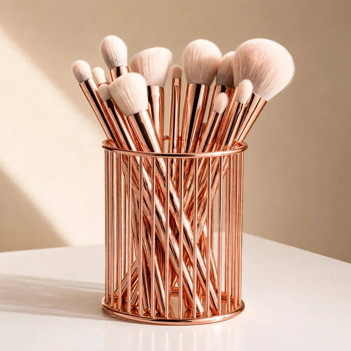 Rose Gold Metal Brushes Holder