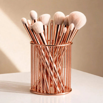 Rose Gold Metal Brushes Holder
