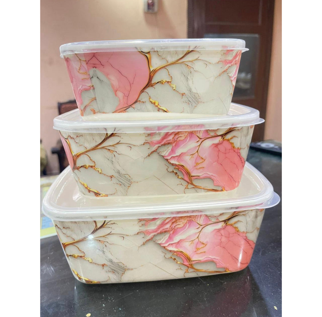 3 Pcs Melamine Bowl Set with Lid