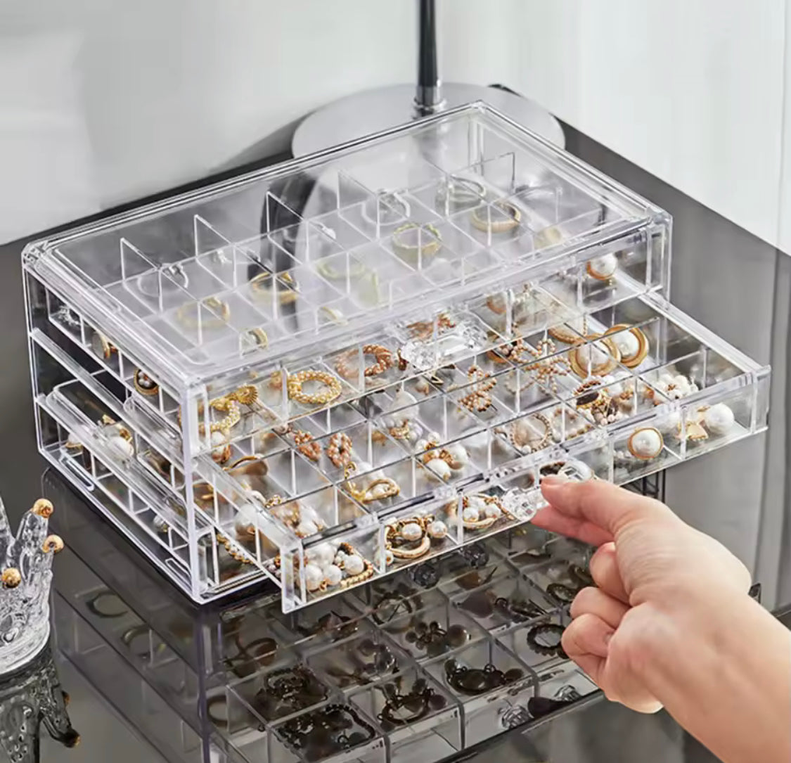 72 Grids Dustproof 3 Layer Jewellery Organizer
