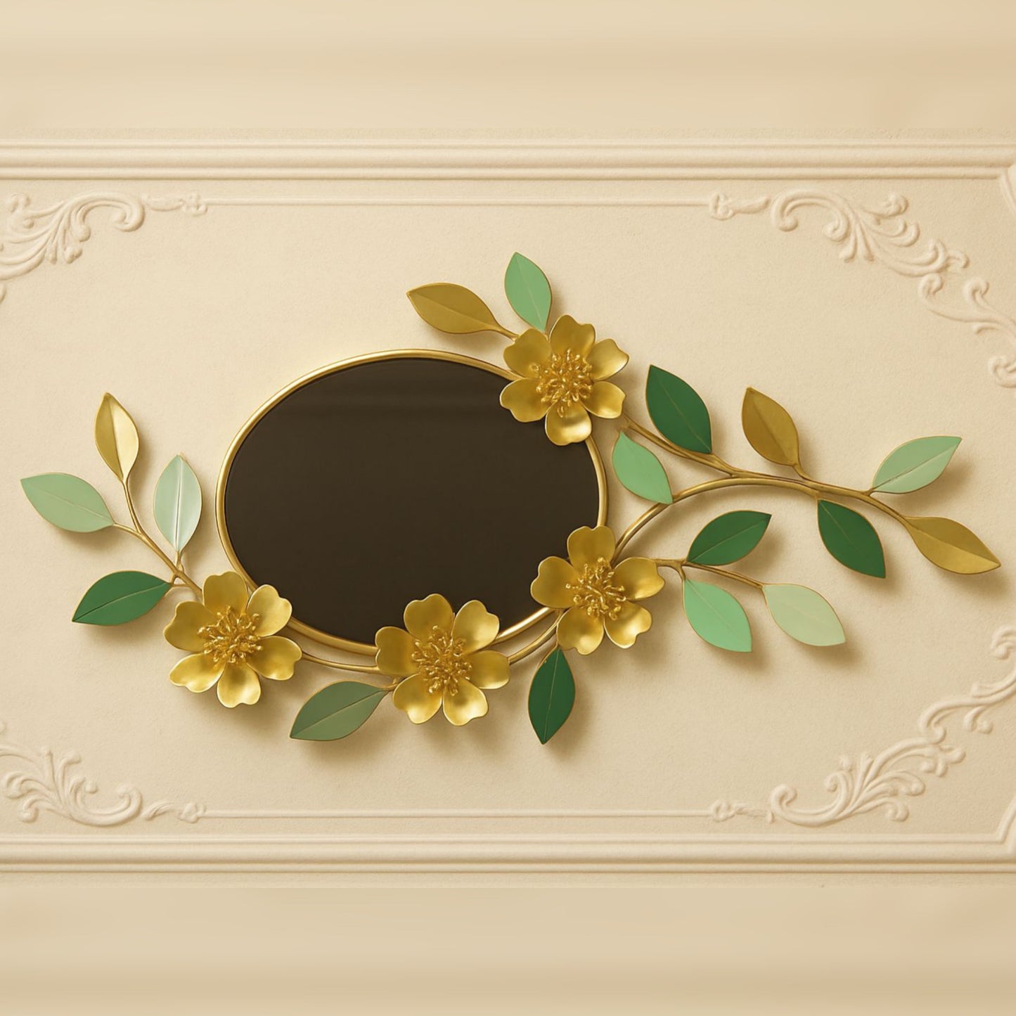 Metal Mirror Motif for Home Decor (Width 21 inches)