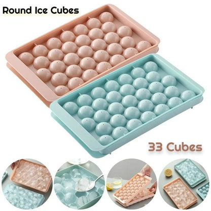 Round Ice Cubes Tray with Lid