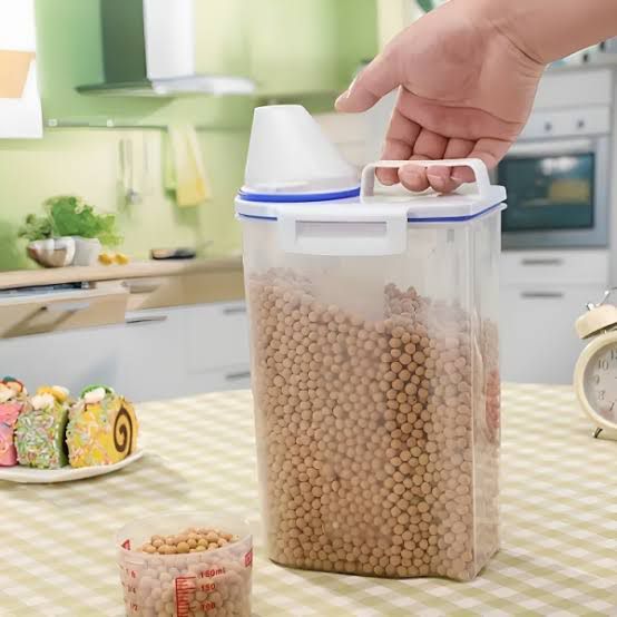 2.5L Cereal Dispenser with Measuring Cup & Handle Storage Box