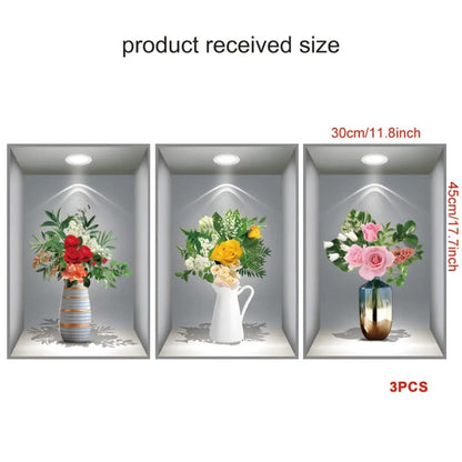 3 Pcs Flower Vase Wall Decoration