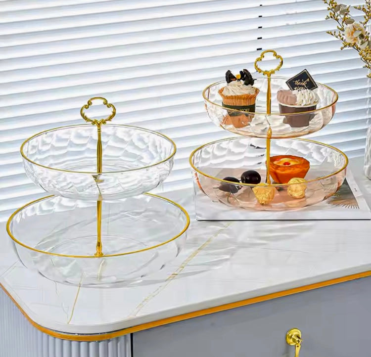 2 Layer Acrylic Dessert Tray Stand