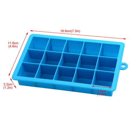 15 Grids Silicone Ice Cubes Tray Mold