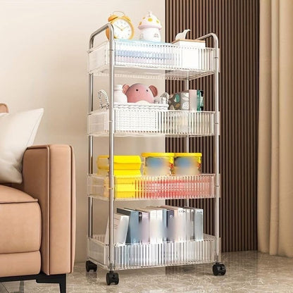 Multifunctionional Acrylic Trolley with Wheels