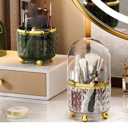 Rotating Makeup Brush Holder with Lid