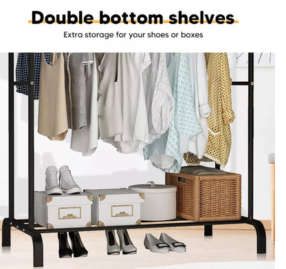 Double Pole Metal Clothes Rack