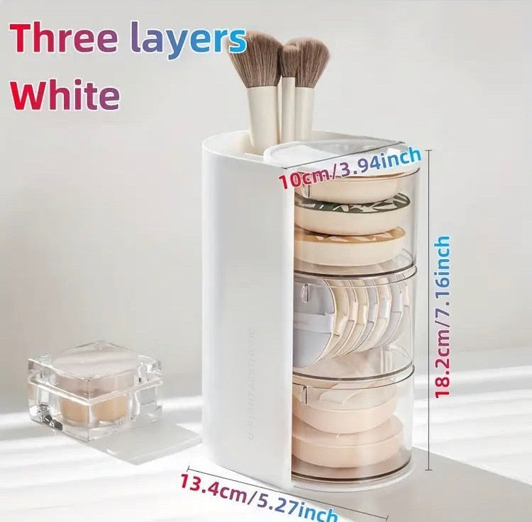 Rotating Makeup Organizer with Brush Holder