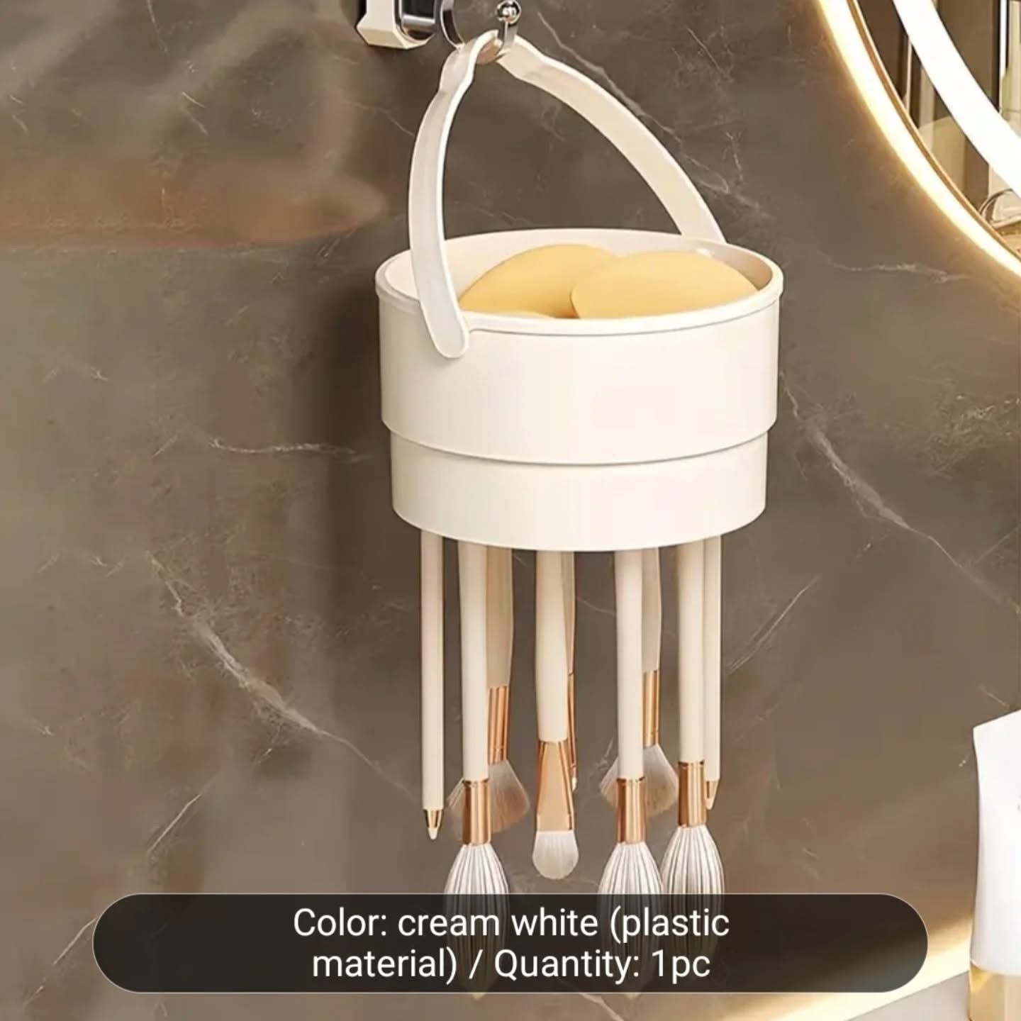 360 Rotating Makeup Organizer with Brush cleaner