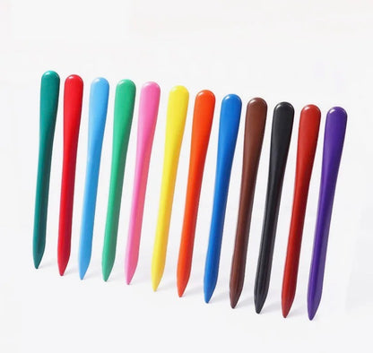 12 Pcs Washable Plastic Crayons for Kids