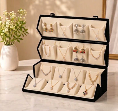 16 Slots Foldable Earrings Jewellery Organizer Box