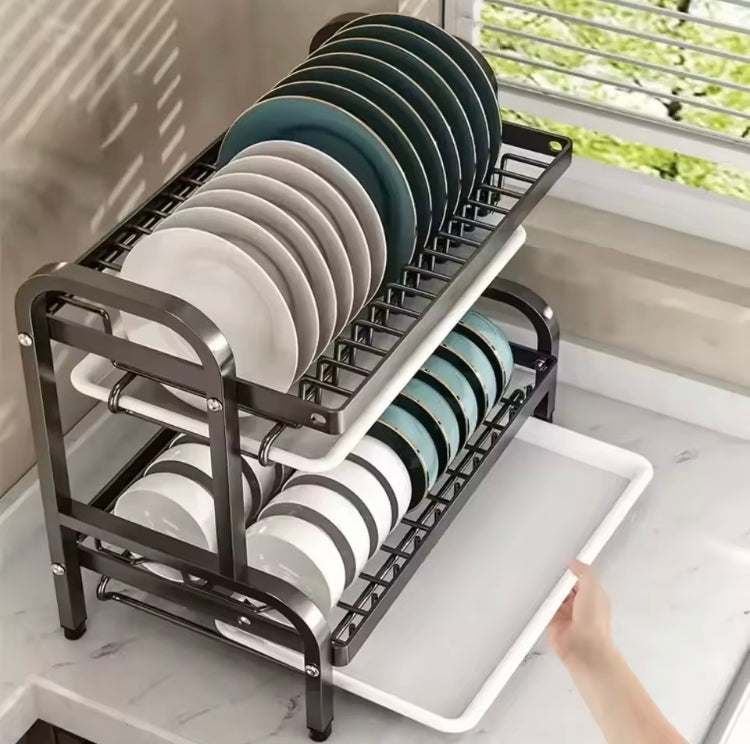 Metal Black Dish Draining Rack Stand