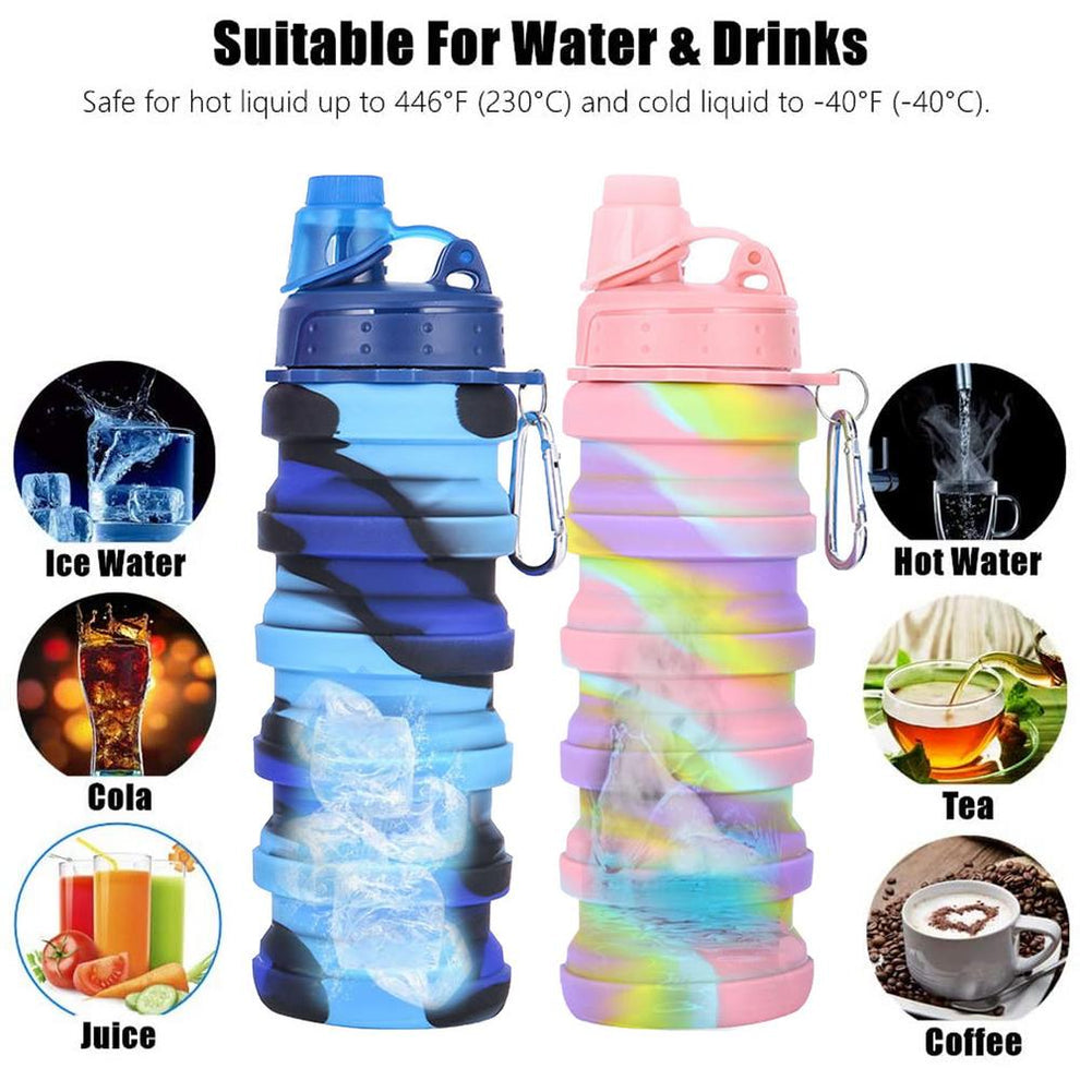 500ml Silicone Foldable Water Bottle