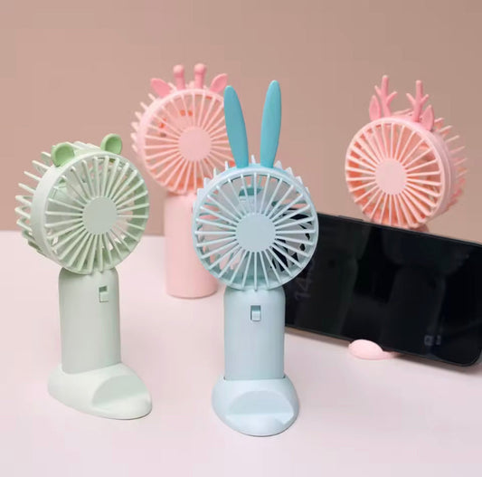 Mini Rechargeable Hand Fan with Stand