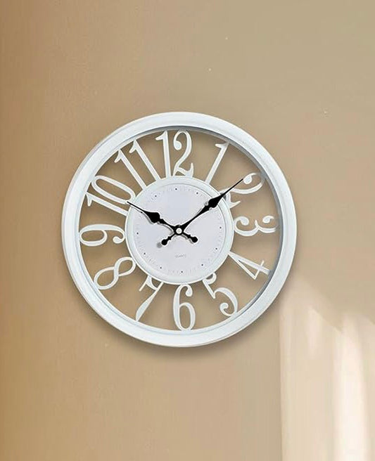 18 Inch White Wall Clock for Home Decor