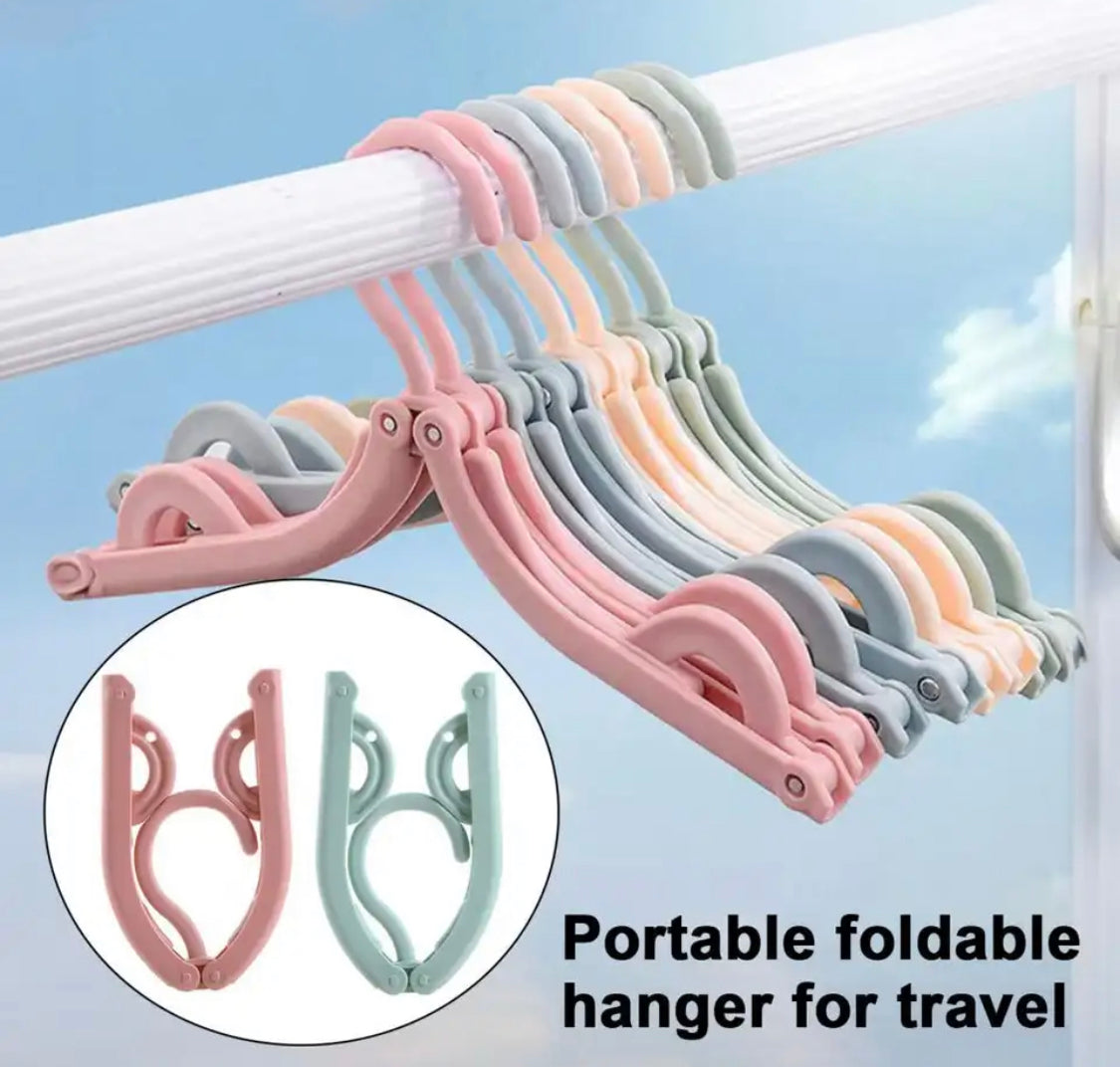 Pack of 2 Foldable Clothes Hanger Travel-friendly Hanger