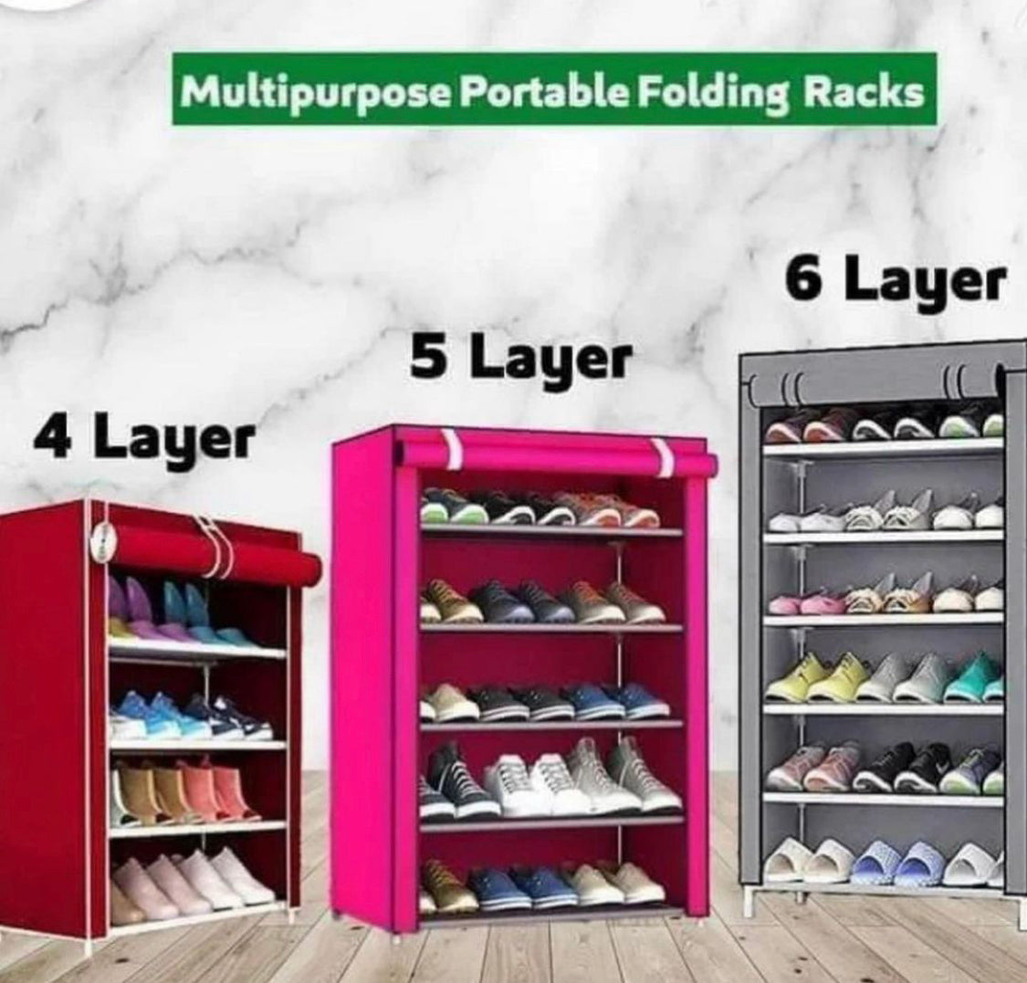 New Dustproof Multi Layers Shoe Racks With Steel Rod with Parachute Material.