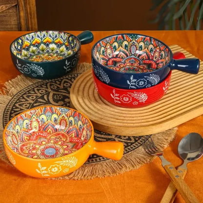 Ceramic Serving Ramen Bowl with Handle