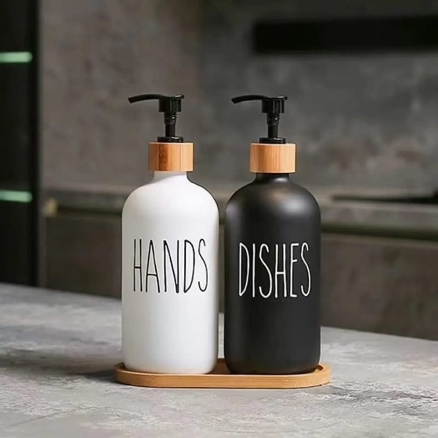 2 Pcs Soap Dispenser Set with  Tray