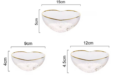 3 Pcs Heart Shape Bowls Set