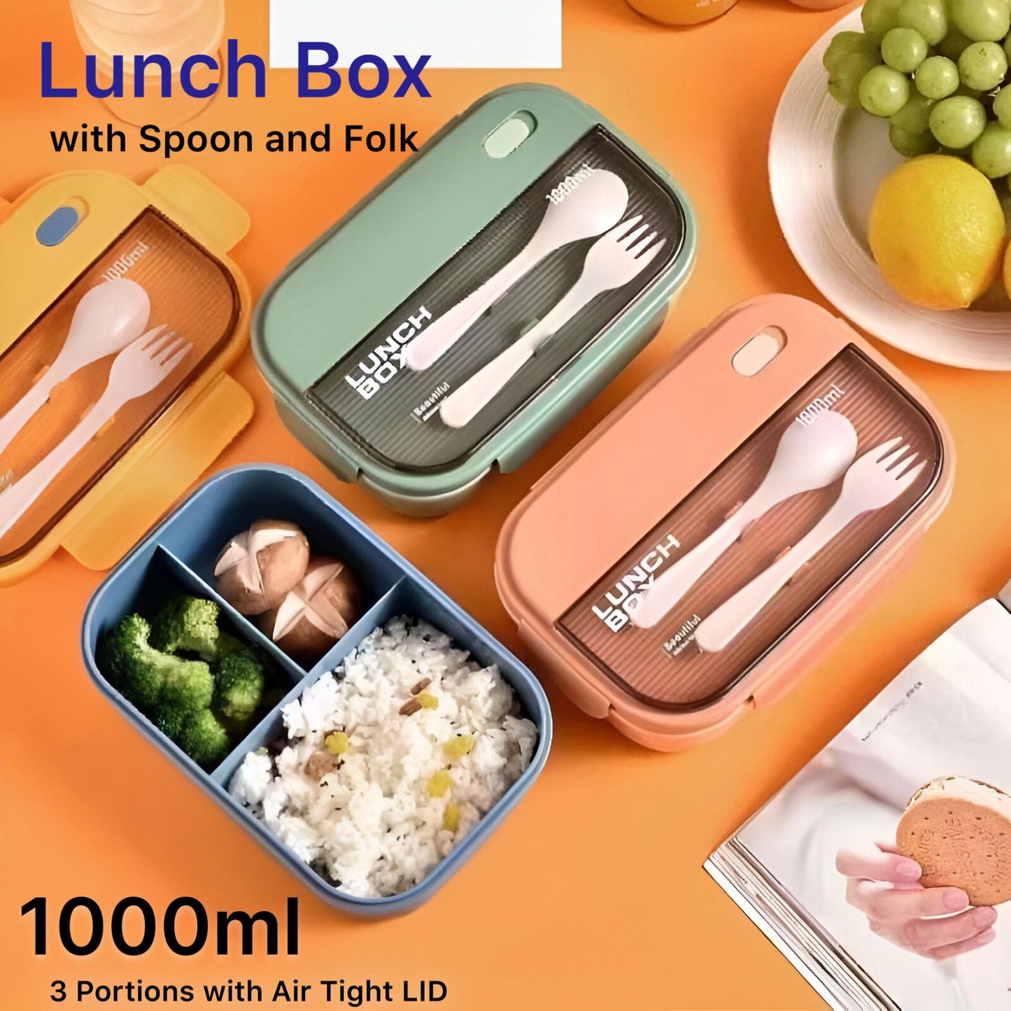 1000ml Fork and Spoon Lunch Box