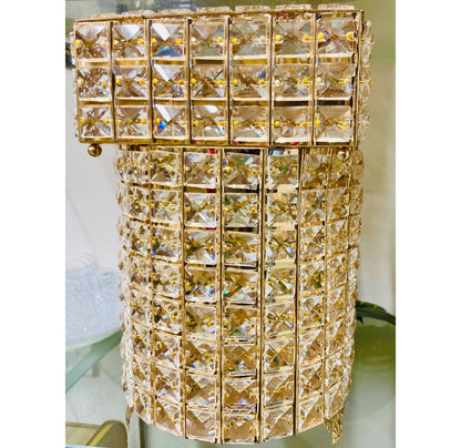 Crystal Metal Dustbin and Tissue Box Set