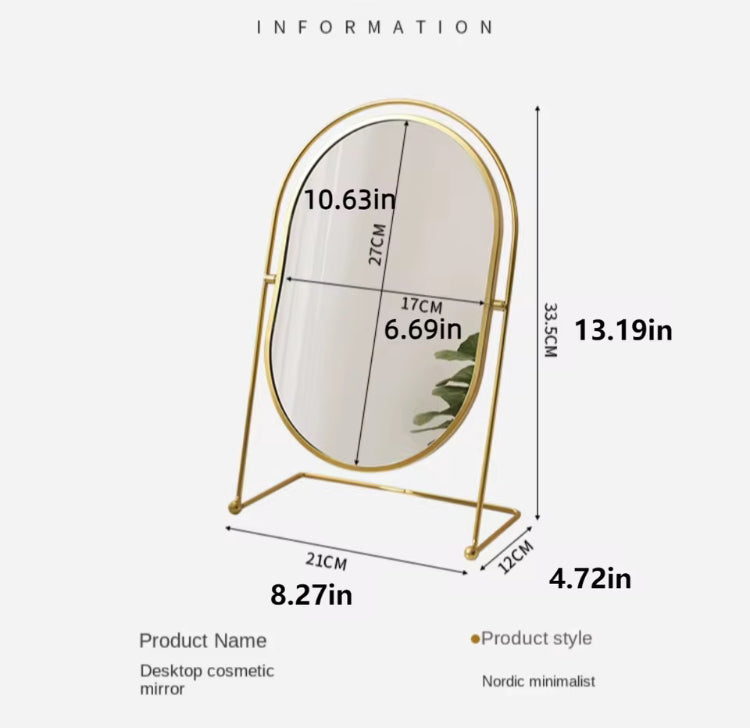 Metal Golden Mirror For Vanity