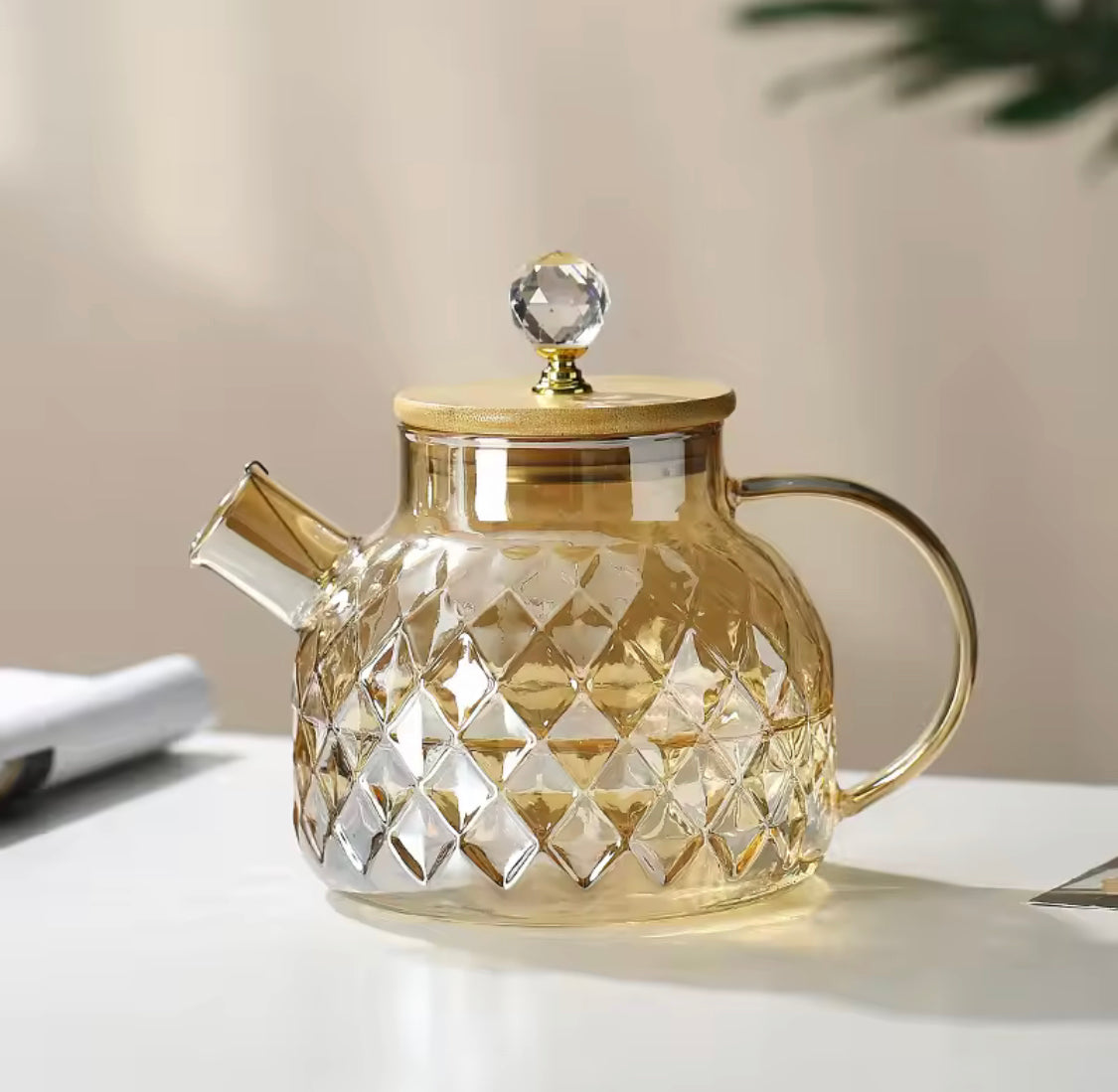 1000ml Diamond Tea Pot with Lid