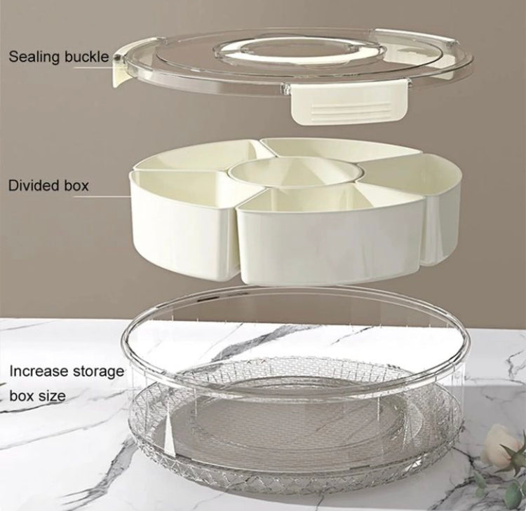 3 Layers Rotating 6 Compartment Food Storage Box