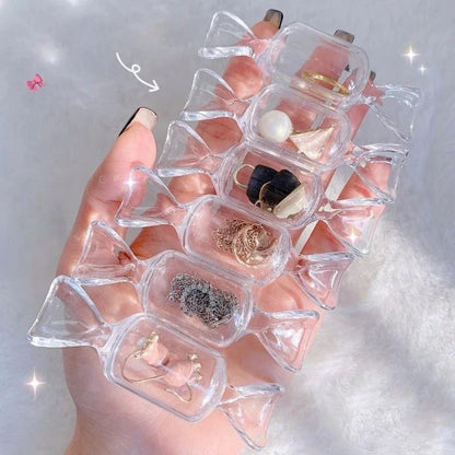 10pcs Set Mini Transparent Candy Jewellery Storage Box Sweet Candy Shaped