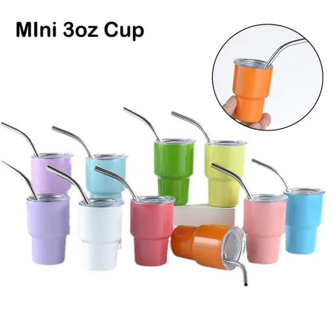 Mini 3oz Tumble Cup Stainless Steel With Straw