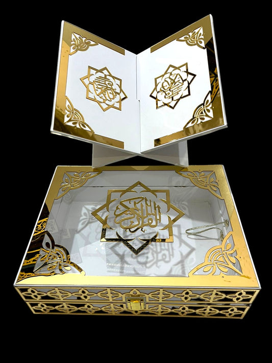 Transparent Quran Box With Rahail Best Quality