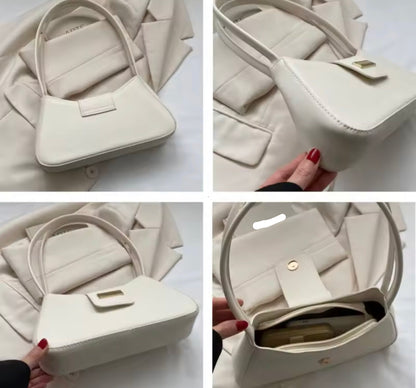 Girls White Minimalist Shoulder Bag