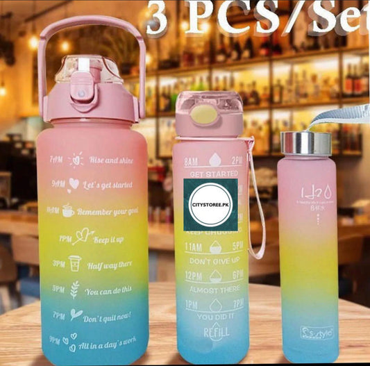 3 Pcs Travel Friendly Water Bottle Set